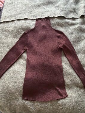 A.P.C. Metallic Rose Brown Turtleneck Sweater